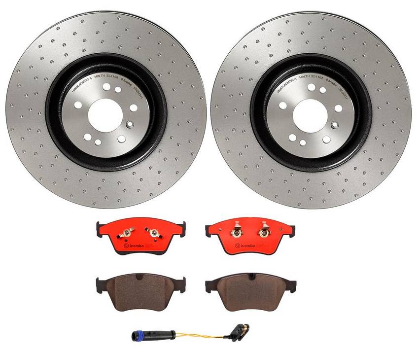 Mercedes Brakes Kit - Brembo Pads and Rotors Front (390mm) (Ceramic) 164421071264 - Brembo 2899079KIT